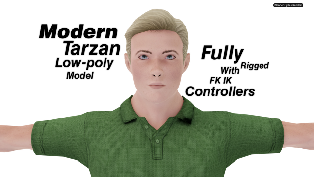 Modern Tarzan Lowpoly 3D Model .c4d .max .obj .3ds .fbx .stl .blend 