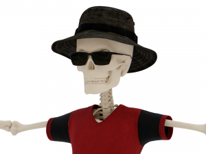 Skeleton Cartoon Scary Modello 3D