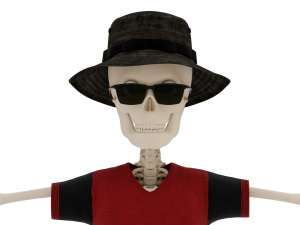 Skeleton Cartoon Scary Modello 3D