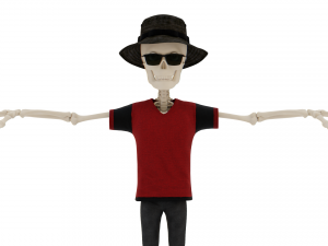 Skeleton Cartoon Scary Modello 3D