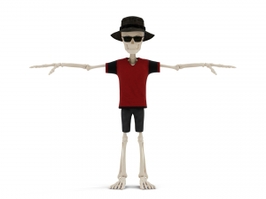 Skeleton Cartoon Scary Modello 3D