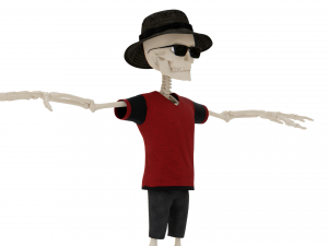 Skeleton Cartoon Scary Modello 3D