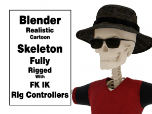 Skeleton Cartoon Scary 3D Модель