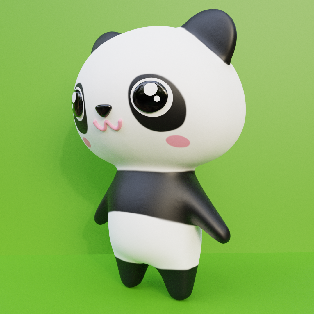 Urso panda bonito dos desenhos animados Modelo 3D $79 - .fbx .obj