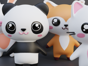 Cute animals Modello 3D