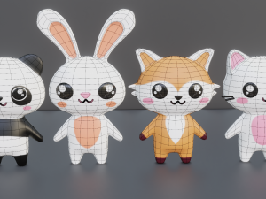 Cute animals Modello 3D
