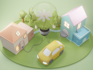 Green eco village concept 3D Модель
