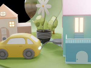 Green eco village concept 3D Модель