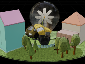 Green eco village concept 3D Модель