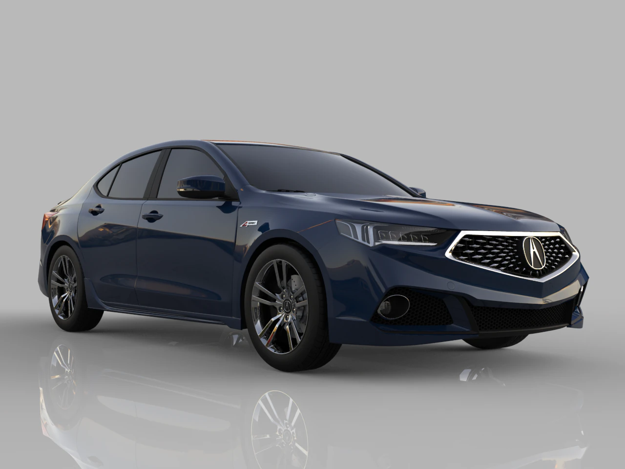 Acura TLX A-Spec 3D Model .c4d .max .obj .3ds .fbx .stl .blend 