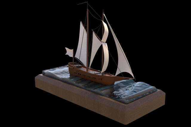 Fragata Modelo 3D .c4d .max .obj .3ds .fbx .stl .blend 