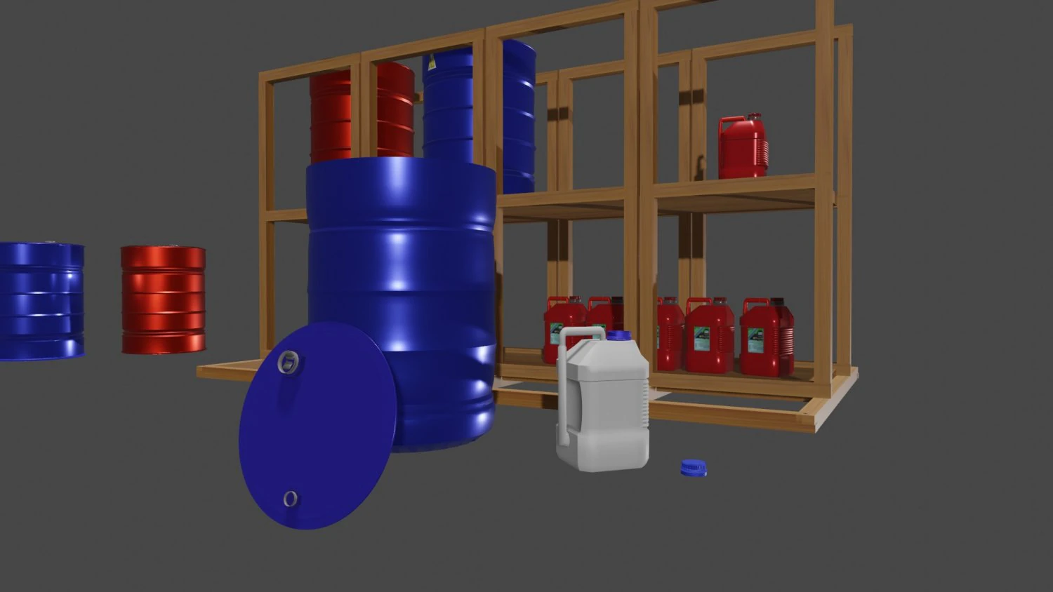 Barrel tong Pellet Teak Wood end Jerrycan 3d Objects models 3D Model .c4d .max .obj .3ds .fbx .stl .blend