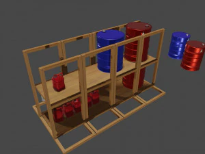 Barrel tong Pellet Teak Wood end Jerrycan 3d Objects models 3D Model