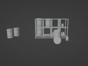 Barrel tong Pellet Teak Wood end Jerrycan 3d Objects models 3D Model