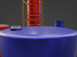 Barrel tong Pellet Teak Wood end Jerrycan 3d Objects models 3D Model
