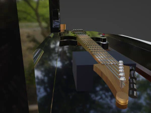 Guitar song electric And Sound speaker box Stereo Model object Teksture Teak wood 3D Model
