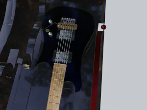 Guitar song electric And Sound speaker box Stereo Model object Teksture Teak wood 3D Model