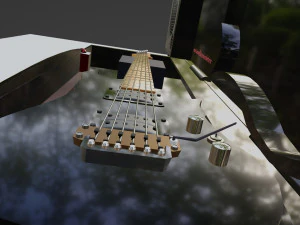 Guitar song electric And Sound speaker box Stereo Model object Teksture Teak wood 3D Model