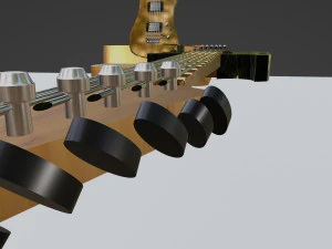 Guitar song electric And Sound speaker box Stereo Model object Teksture Teak wood 3D Model