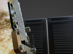 Guitar song electric And Sound speaker box Stereo Model object Teksture Teak wood 3D Model