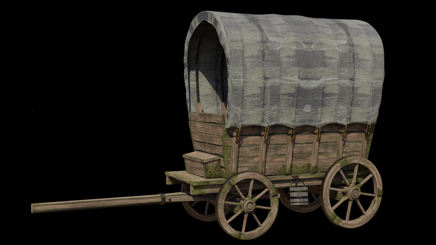 3D Medieval Carriage 3D Model .c4d .max .obj .3ds .fbx .stl .blend