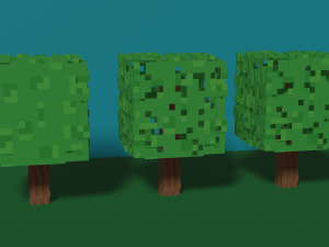 3 types of trees from minecraft 3D Model