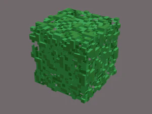 3 types of trees from minecraft 3D Model