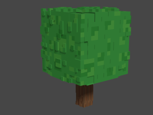 3 types of trees from minecraft Modello 3D