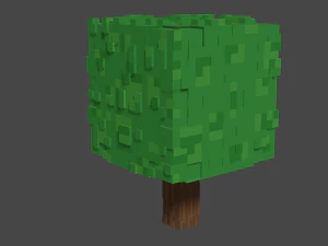 3 types of trees from minecraft 3D Model