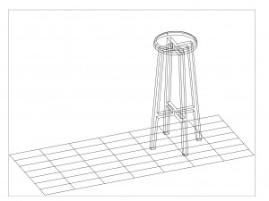 Wooden Round Bar Stool 3D Model