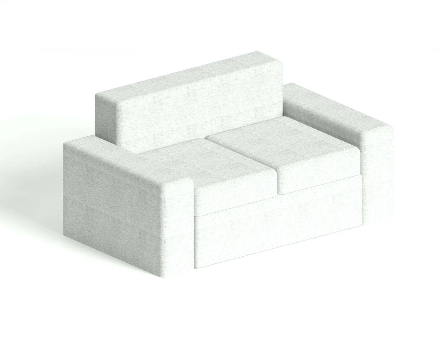 Grey Dual Seat Sofa 3D Model .c4d .max .obj .3ds .fbx .stl .blend 