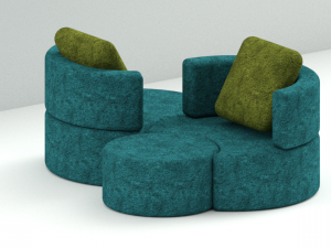 Modern 3 Round Seats Sofa Modèle 3D