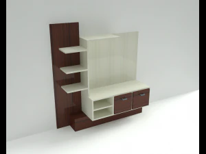 LCD TV Showcase Shelves Drawer 3D Model