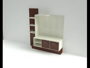 LCD TV Showcase Shelves Drawer 3D Model
