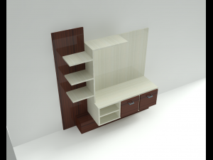 LCD TV Showcase Shelves Drawer 3D 模型