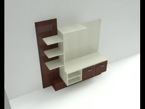 LCD TV Showcase Shelves Drawer 3D Model