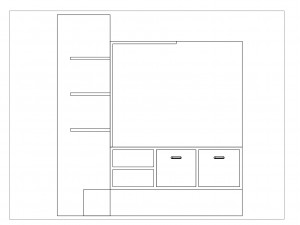 LCD TV Showcase Shelves Drawer 3D 模型