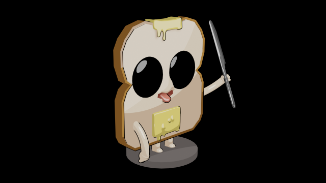 Cute toast Modelo de Impressão 3D .c4d .max .obj .3ds .fbx .stl .blend 