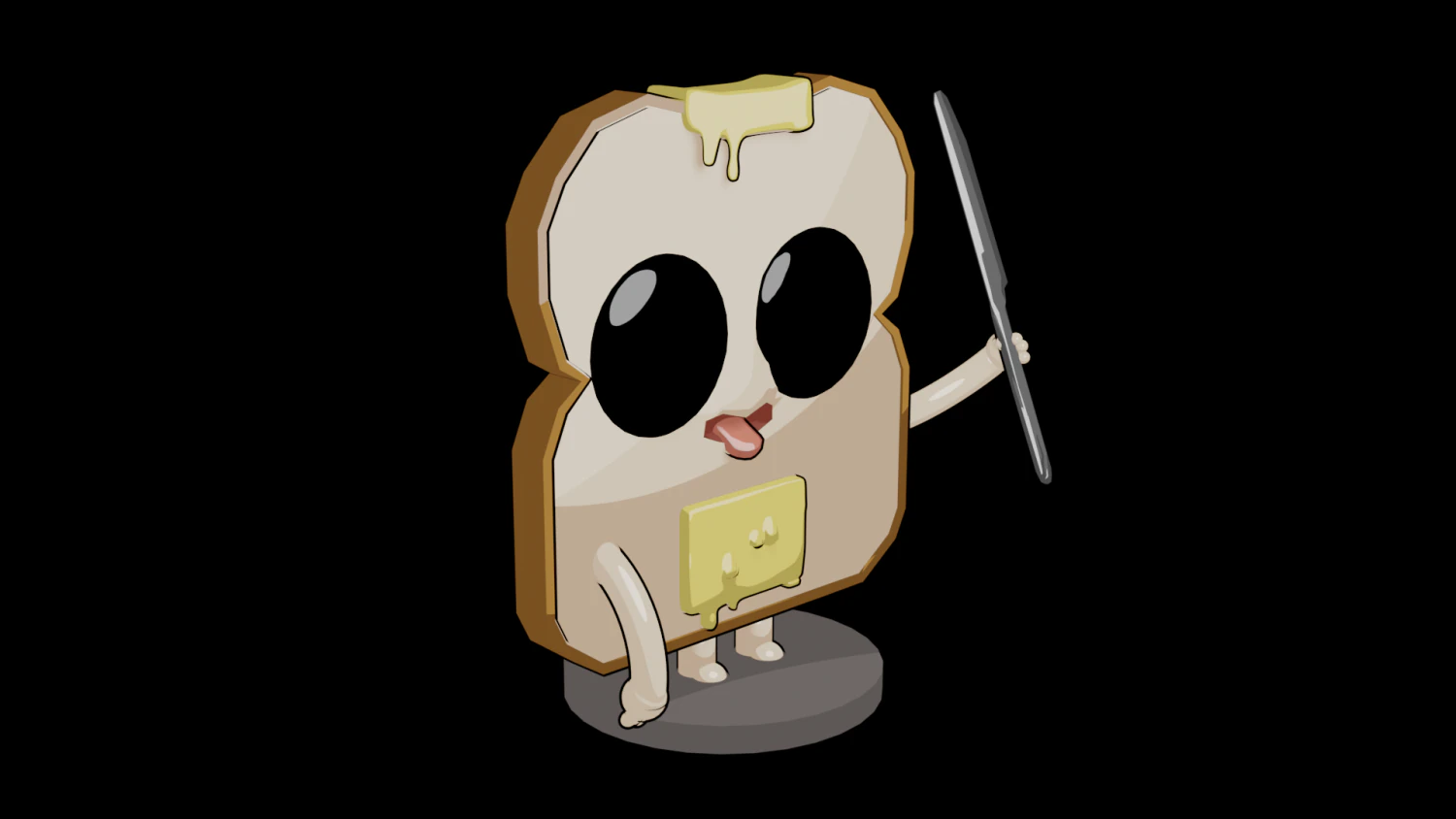 Cute toast 3D Print Model .c4d .max .obj .3ds .fbx .stl .blend 