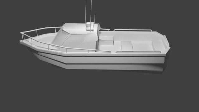 Low poly Boat 3D Model .c4d .max .obj .3ds .fbx .stl .blend 