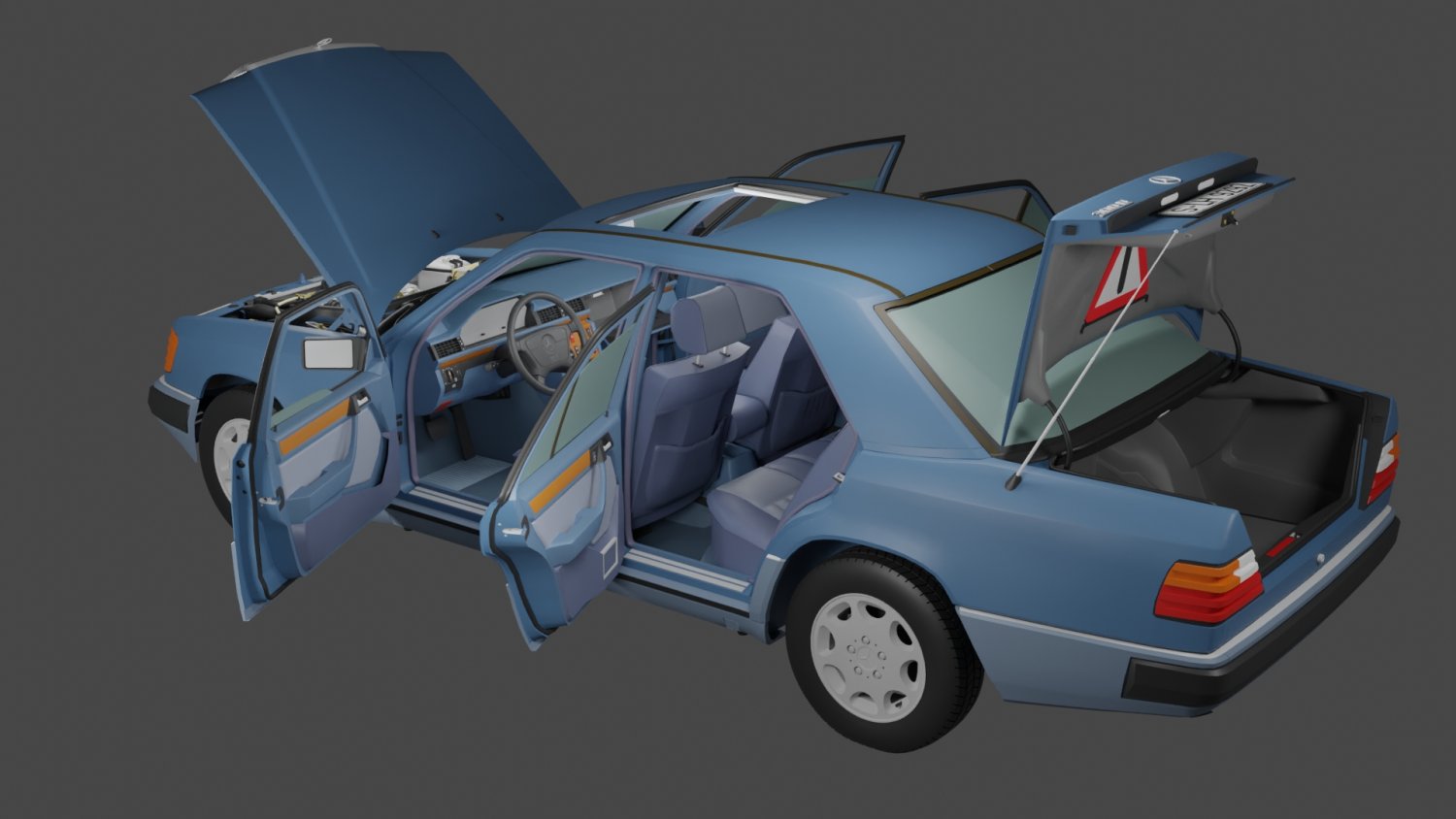 Mercedes Benz w124 Car 3D Model in Classic Cars 3DExport