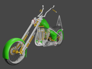 Chopper Motorcycle 3D Model
