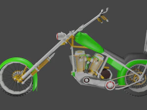 Chopper Motorcycle 3D Model