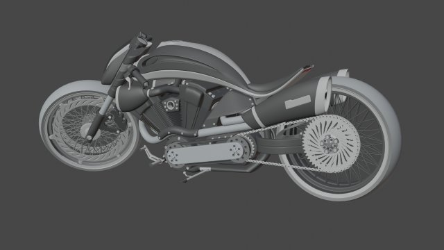 Chopper Motorcycle 3D 모델 .c4d .max .obj .3ds .fbx .stl .blend 