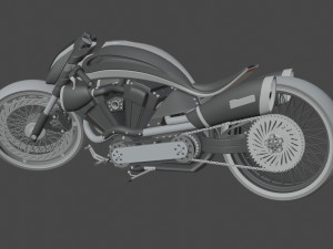 Chopper Motorcycle 3D Model