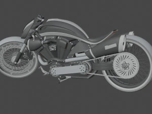 Motocicletta chopper Modello 3D