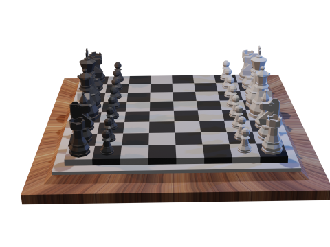 Chess Set Wooden Chess Set Model 3D