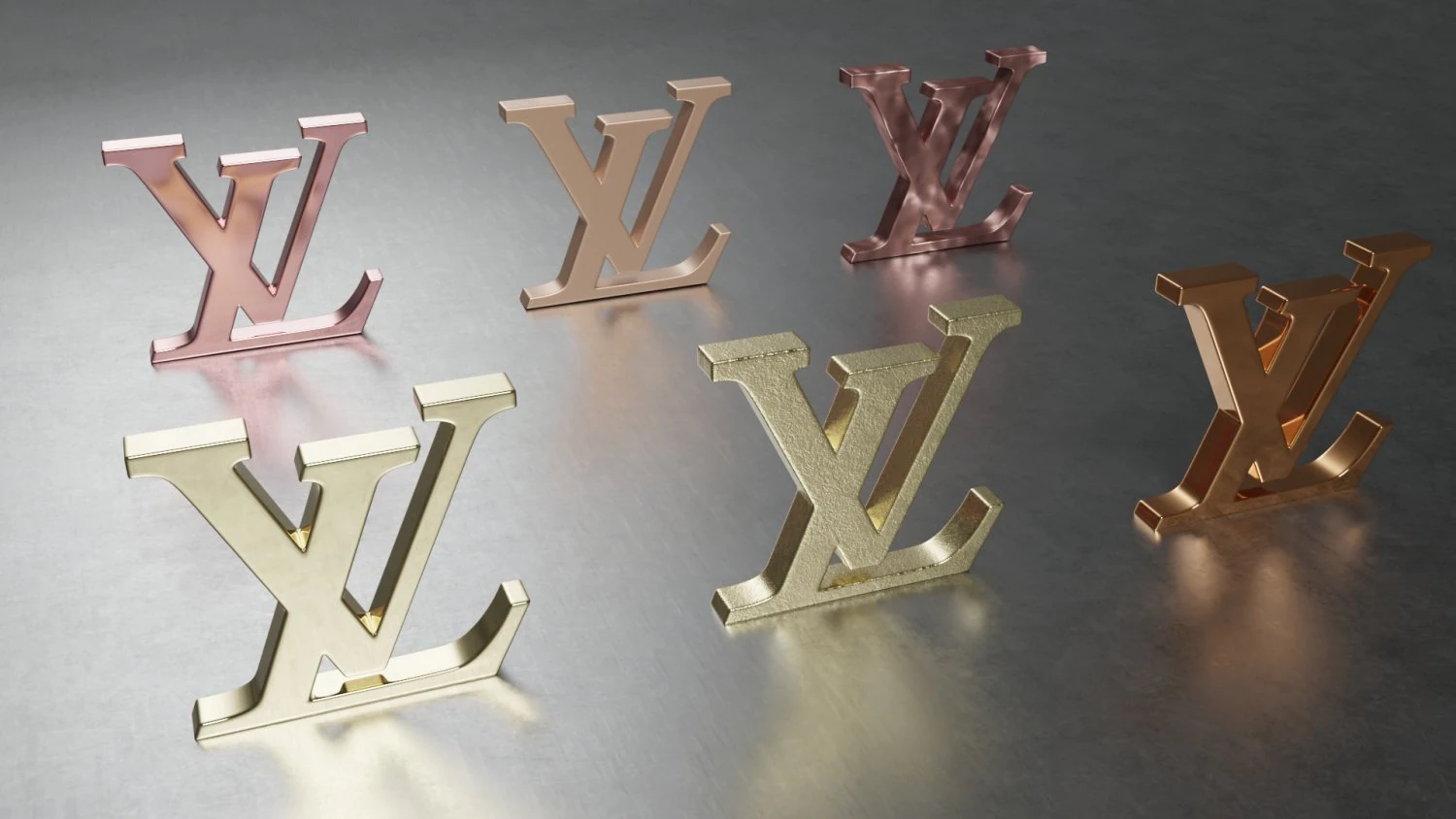 Louis Vuitton logo 3D Model .c4d .max .obj .3ds .fbx .stl .blend 