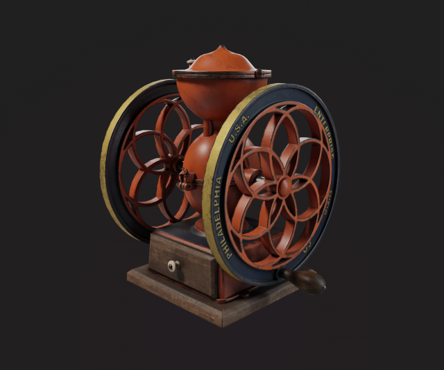 Coffee Grinder 3D Model .c4d .max .obj .3ds .fbx .stl .blend 