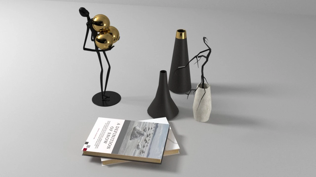 GoldMan decorative set for ofise 3D Model .c4d .max .obj .3ds .fbx .stl .blend 